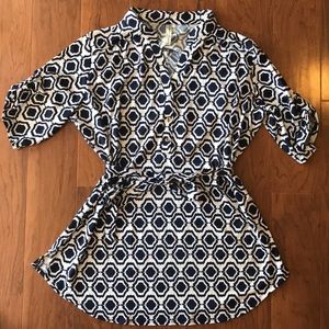 Women's Blue and White Tunic sz Xl